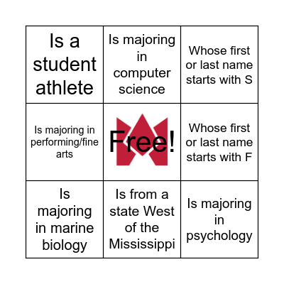 self intro bingo Card