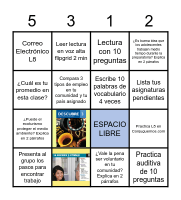 La Economia y el Trabajo Bingo Card