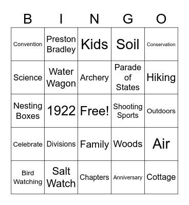 IZAAK WALTON LEAGUE Bingo Card