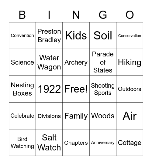 IZAAK WALTON LEAGUE Bingo Card