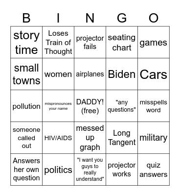 ECON 201 Bingo Card