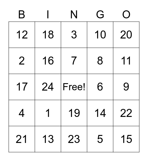 Who Am I? Bingo Card