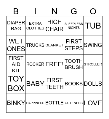 BABY WYREMBELSKI Bingo Card