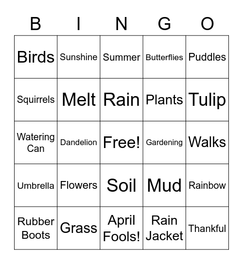 Spring! Bingo Card