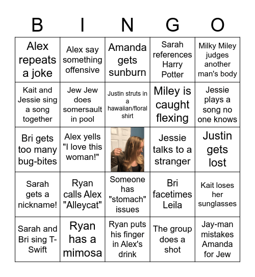 Amanda's Dirty, Thirty, and Flirty Bingo Card