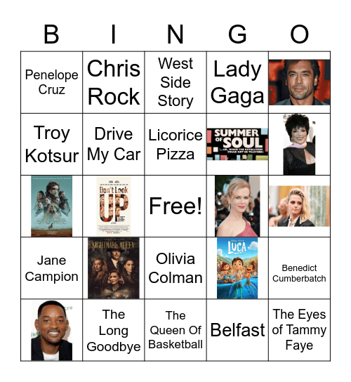 Oscars Bingo! Bingo Card