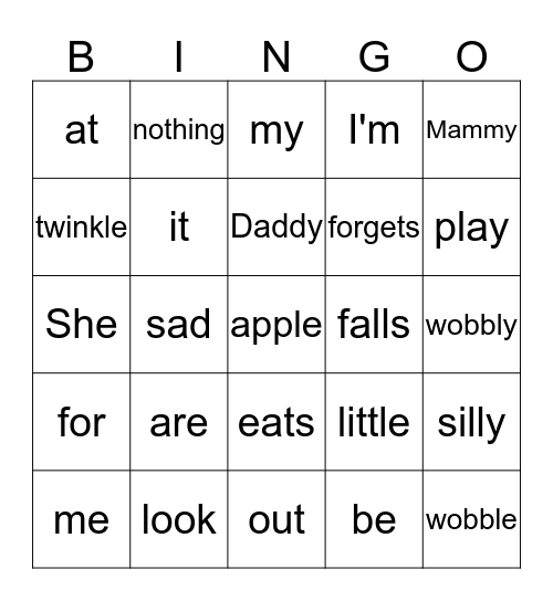 Tooth and Twinkle stories Bingo Card