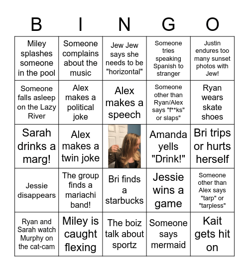 Amanda's Dirty, Thirty, and Flirty Bingo Card
