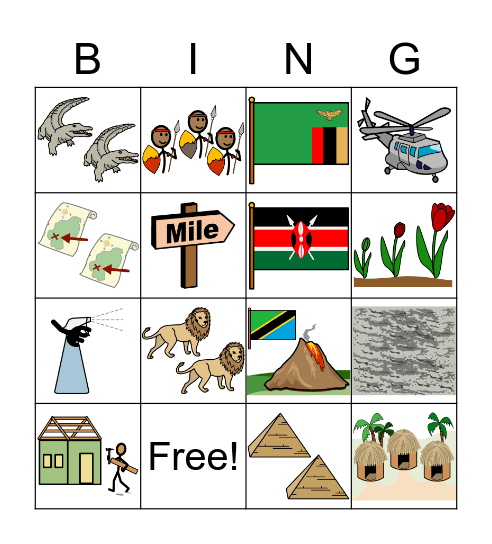 Chapter 3: Joe is in Africa Bingo Card