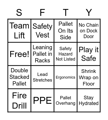 Safety Bingo Card