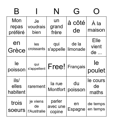 Year 9- Revision unit 1-Term 1 Bingo Card