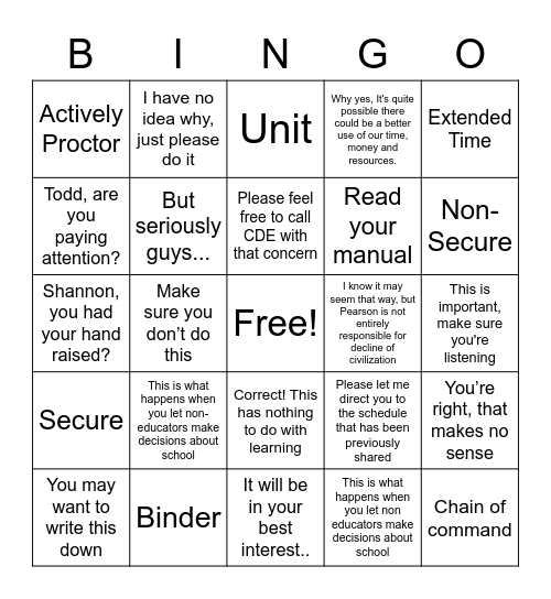 CMAS BINGO!! Bingo Card