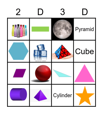 2-D and 3-D Shapes Bingo Card