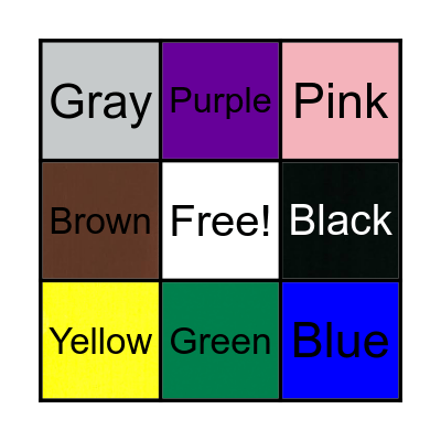Basic Colors Bingo Card