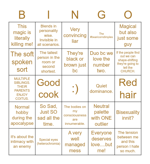 Bri's Bingo Card