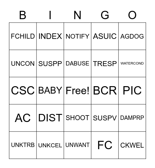 MECC BINGO Card