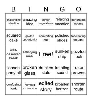 en ing ed bingo Card