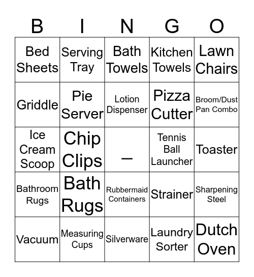 Shower Gift Bingo  Bingo Card