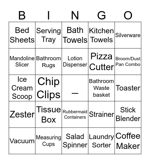 Shower Gift Bingo  Bingo Card