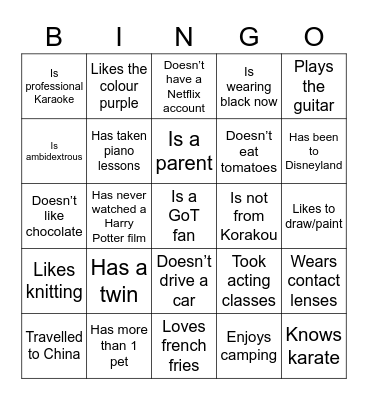 CARDET/IOD/INNOVADE BINGO GAME Bingo Card