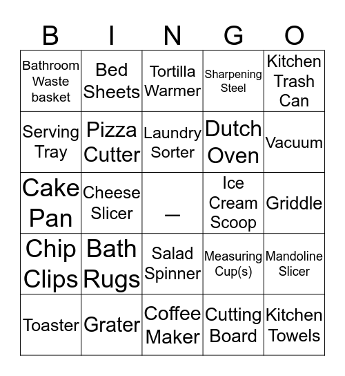 Shower Gift Bingo  Bingo Card