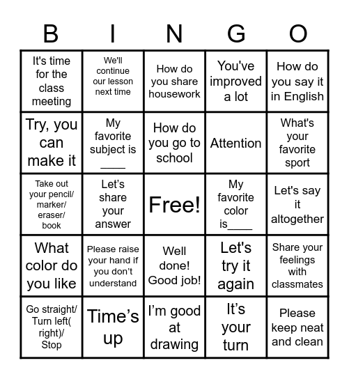 BINGO Card