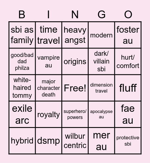 Sleepy Bois Inc. Bingo! Bingo Card