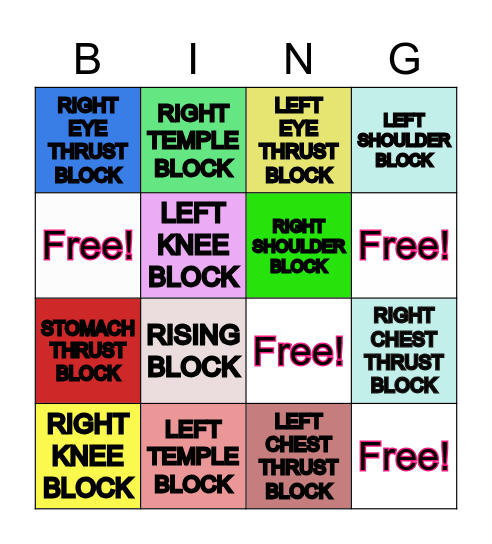 BLOCKING TECHNIQUES Bingo Card