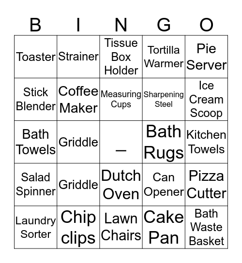 Shower Gift Bingo  Bingo Card