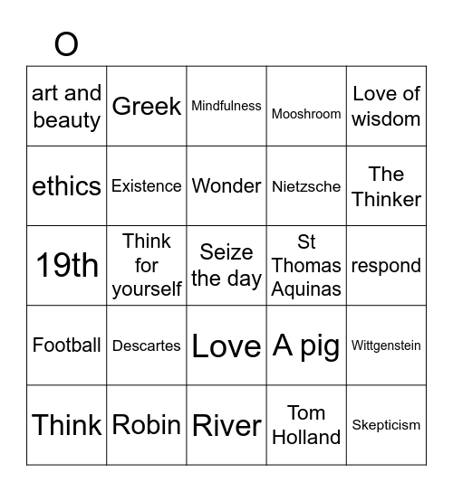 Philosophy Bingo Card