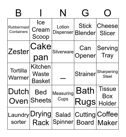 Shower Gift Bingo  Bingo Card
