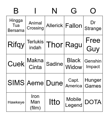 GEGE'S BINGO Card