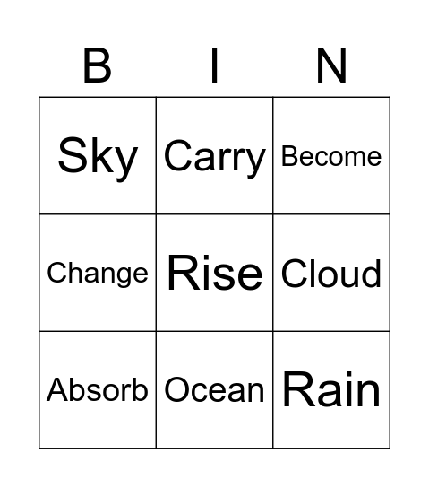 Water for Everyone Bingo 1 Bingo Card