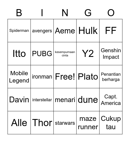 BINGO with Alle Bingo Card