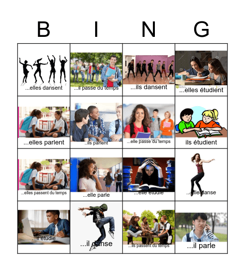 Activités Bing INTRO 3rd person Bingo Card