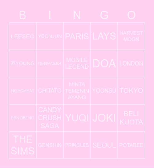 ICEO BINGO Card