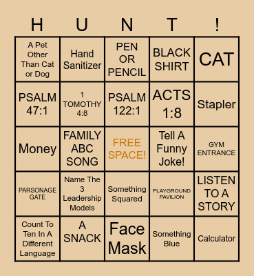 BINGO SCAVENGER HUNT Bingo Card