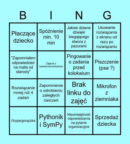 Grzegorek - OiSy Bingo Card