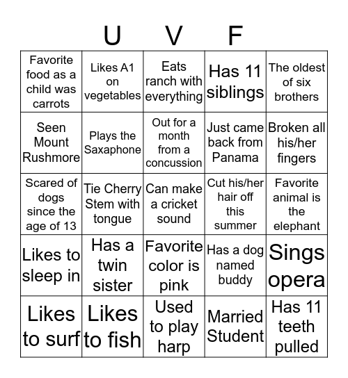 Here Be Dragons Bingo Card