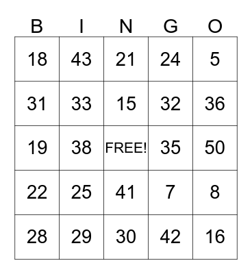 Addition and Subtraction Within 40! Bingo Card