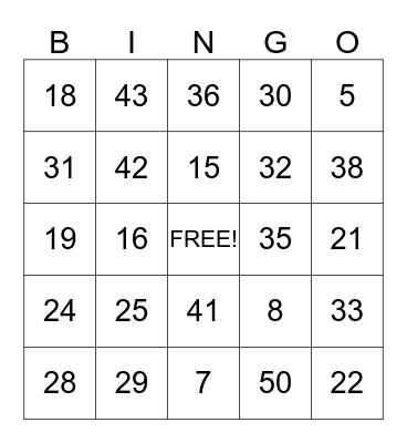Addition and Subtraction Within 40! Bingo Card