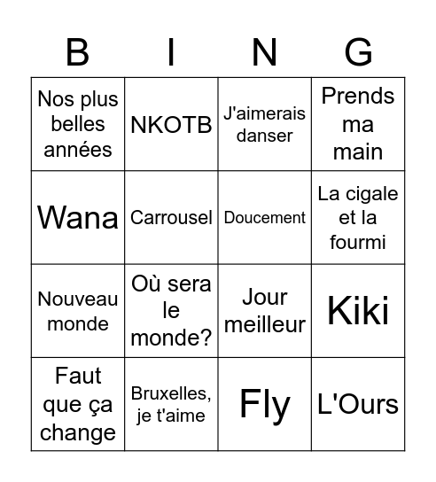 Manie Musicale 2022 Bingo Card