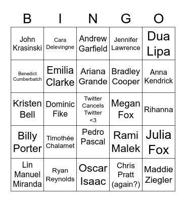 Who will be cancelled in 2022?! Bingo Card