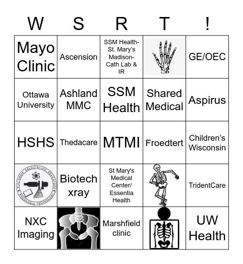 WSRT/WAERT Vendor BINGO Card