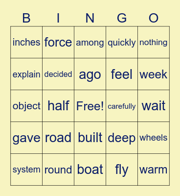 Sight Words 500s Bingo Card