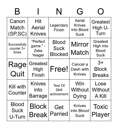 The World Bingo Card