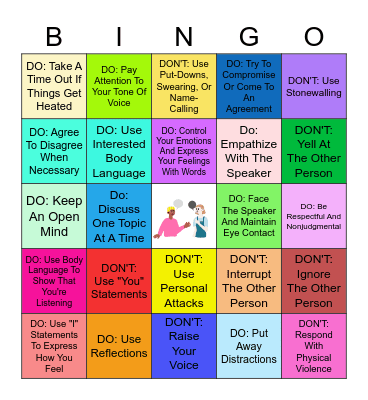 Communication Bingo Card