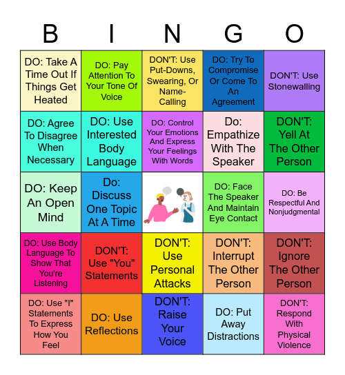 Communication Bingo Card