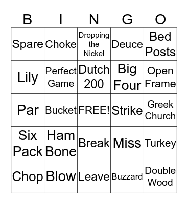 Greece Bound Olympics Bowling Bingo Card