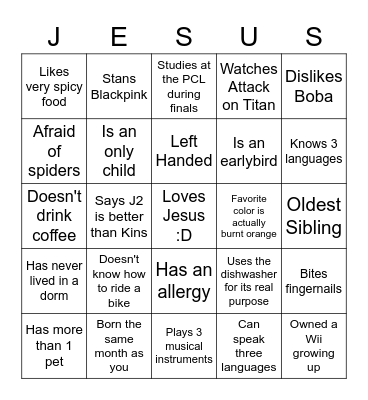 Epic x OneWay Bingo Card
